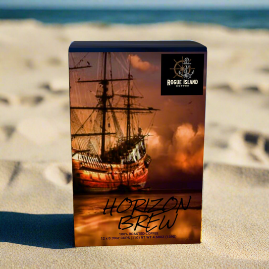 HORIZON BREW (K-CUPS) (A bold medium roast blend that captures an adventurous spirit. This Brazil-Mexico combination delivers rich chocolate covered almond and maple syrup sweetness balanced by bright citrus notes in a satisfying, full-bodied cup.)